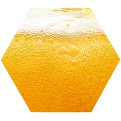 Texture Pattern Macro Glass Of Beer Foam White Yellow Wooden Puzzle Hexagon