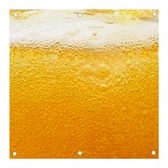 Texture Pattern Macro Glass Of Beer Foam White Yellow Banner And Sign 3  X 3  by Semog4