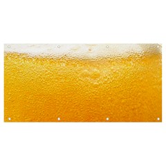 Texture Pattern Macro Glass Of Beer Foam White Yellow Banner And Sign 8  X 4  by Semog4