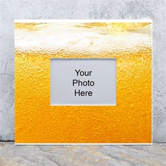 Texture Pattern Macro Glass Of Beer Foam White Yellow White Wall Photo Frame 5  X 7 