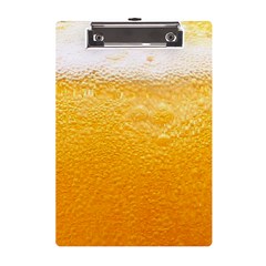 Texture Pattern Macro Glass Of Beer Foam White Yellow A5 Acrylic Clipboard by Semog4