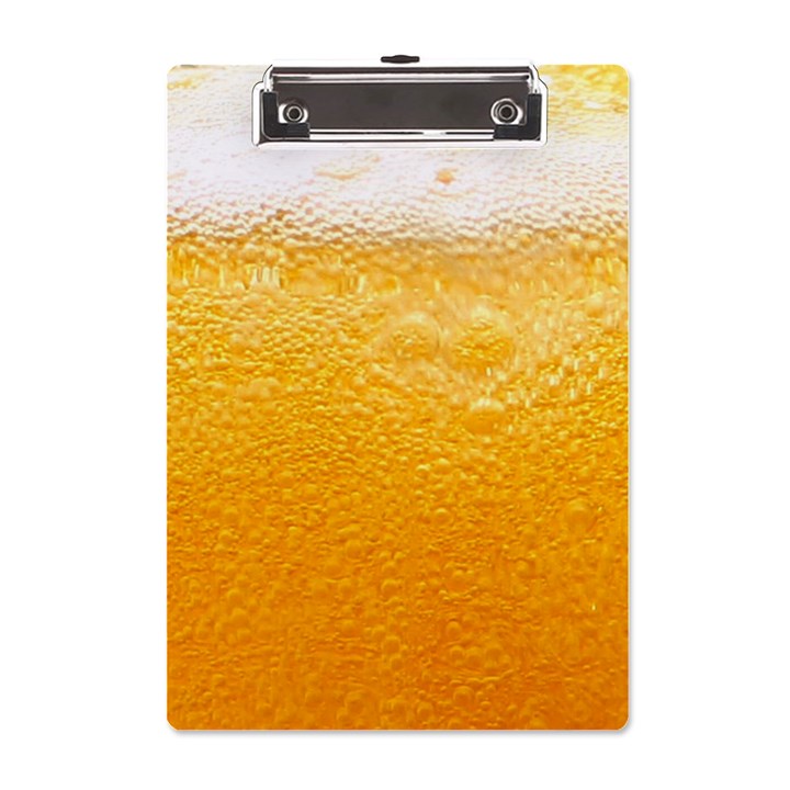 Texture Pattern Macro Glass Of Beer Foam White Yellow A5 Acrylic Clipboard