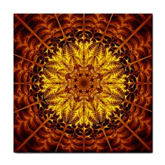 Abstract Gold Mandala Yellow Tile Coaster by Semog4