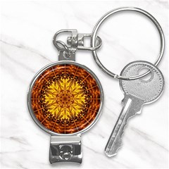 Abstract Gold Mandala Yellow Nail Clippers Key Chain