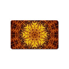 Abstract Gold Mandala Yellow Magnet (name Card) by Semog4