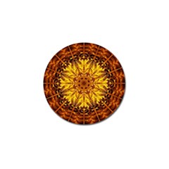 Abstract Gold Mandala Yellow Golf Ball Marker by Semog4