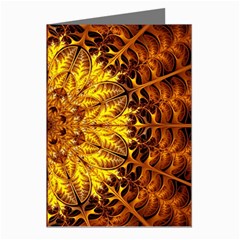 Abstract Gold Mandala Yellow Greeting Cards (pkg Of 8) by Semog4