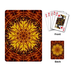 Abstract Gold Mandala Yellow Playing Cards Single Design (rectangle) by Semog4