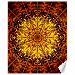 Abstract Gold Mandala Yellow Canvas 16  X 20  by Semog4