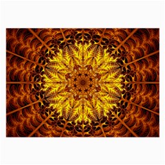 Abstract Gold Mandala Yellow Large Glasses Cloth by Semog4