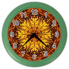 Abstract Gold Mandala Yellow Color Wall Clock by Semog4