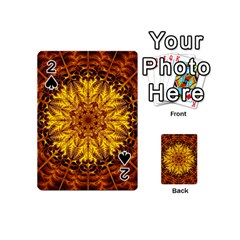 Abstract Gold Mandala Yellow Playing Cards 54 Designs (mini) by Semog4