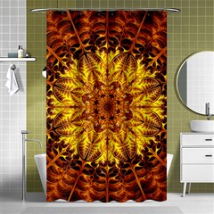 Abstract Gold Mandala Yellow Shower Curtain 48  X 72  (small)  by Semog4