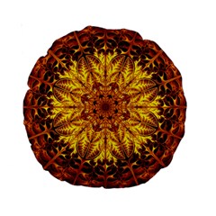 Abstract Gold Mandala Yellow Standard 15  Premium Round Cushions by Semog4