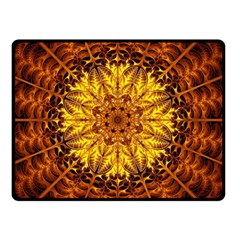 Abstract Gold Mandala Yellow Two Sides Fleece Blanket (small) by Semog4