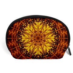 Abstract Gold Mandala Yellow Accessory Pouch (large) by Semog4