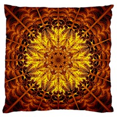 Abstract Gold Mandala Yellow Standard Premium Plush Fleece Cushion Case (one Side) by Semog4