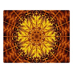 Abstract Gold Mandala Yellow Two Sides Premium Plush Fleece Blanket (large) by Semog4