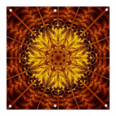 Abstract Gold Mandala Yellow Banner And Sign 3  X 3  by Semog4