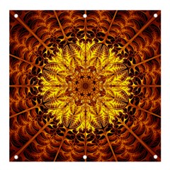 Abstract Gold Mandala Yellow Banner And Sign 4  X 4  by Semog4