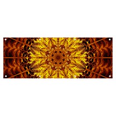 Abstract Gold Mandala Yellow Banner And Sign 8  X 3  by Semog4