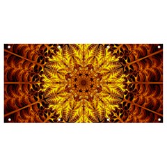 Abstract Gold Mandala Yellow Banner And Sign 8  X 4  by Semog4