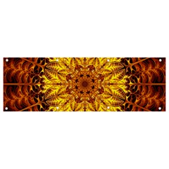 Abstract Gold Mandala Yellow Banner And Sign 9  X 3  by Semog4