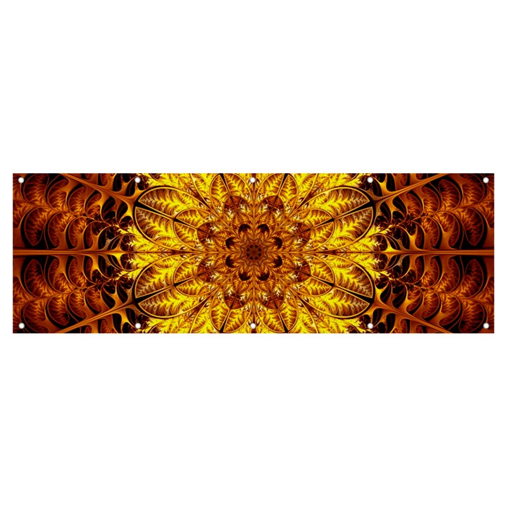 Abstract Gold Mandala Yellow Banner and Sign 12  x 4 