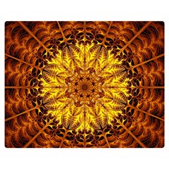 Abstract Gold Mandala Yellow Premium Plush Fleece Blanket (medium)