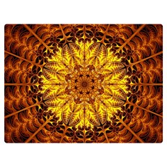 Abstract Gold Mandala Yellow Premium Plush Fleece Blanket (extra Small) by Semog4