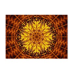 Abstract Gold Mandala Yellow Crystal Sticker (a4)