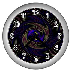 Manadala Twirl Abstract Wall Clock (silver) by Semog4