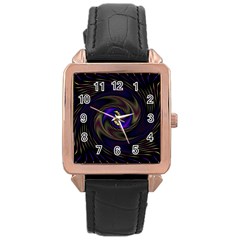 Manadala Twirl Abstract Rose Gold Leather Watch  by Semog4