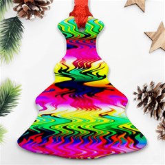 Waves Of Color Christmas Tree Ornament (two Sides) by Semog4