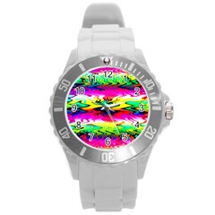 Waves Of Color Round Plastic Sport Watch (l) by Semog4