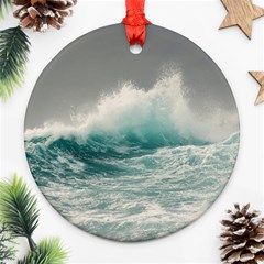 Big Storm Wave Round Ornament (two Sides) by Semog4