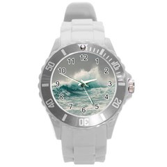 Big Storm Wave Round Plastic Sport Watch (l) by Semog4