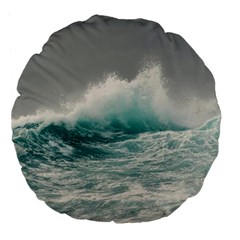 Big Storm Wave Large 18  Premium Flano Round Cushions