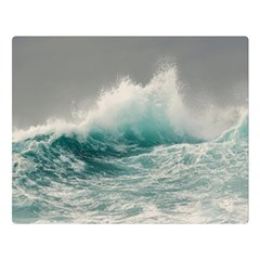 Big Storm Wave Two Sides Premium Plush Fleece Blanket (large) by Semog4