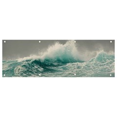 Big Storm Wave Banner And Sign 9  X 3  by Semog4