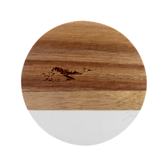 Big Storm Wave Marble Wood Coaster (round)