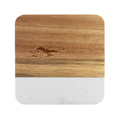 Big Storm Wave Marble Wood Coaster (square) by Semog4