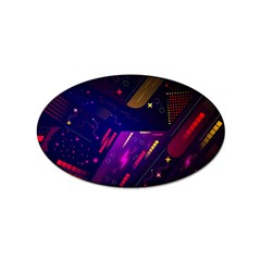 Colorful Abstract Background Creative Digital Art Colorful Geometric Artwork Sticker Oval (10 Pack) by Semog4