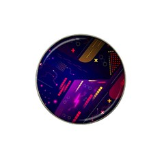 Colorful Abstract Background Creative Digital Art Colorful Geometric Artwork Hat Clip Ball Marker (4 Pack) by Semog4