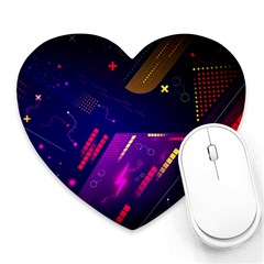 Colorful Abstract Background Creative Digital Art Colorful Geometric Artwork Heart Mousepad by Semog4