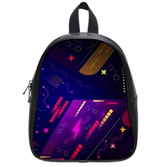 Colorful Abstract Background Creative Digital Art Colorful Geometric Artwork School Bag (small) by Semog4