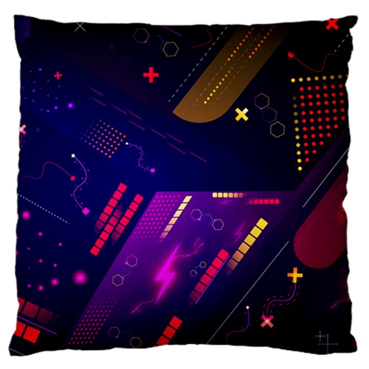 Colorful Abstract Background Creative Digital Art Colorful Geometric Artwork Standard Premium Plush Fleece Cushion Case (One Side)