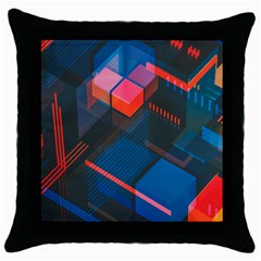 Minimalist Abstract Shaping Abstract Digital Art Minimalism Throw Pillow Case (black) by Semog4