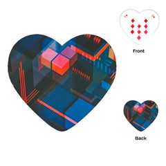 Minimalist Abstract Shaping Abstract Digital Art Minimalism Playing Cards Single Design (heart)