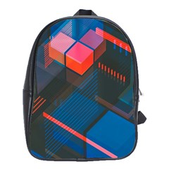 Minimalist Abstract Shaping Abstract Digital Art Minimalism School Bag (xl) by Semog4